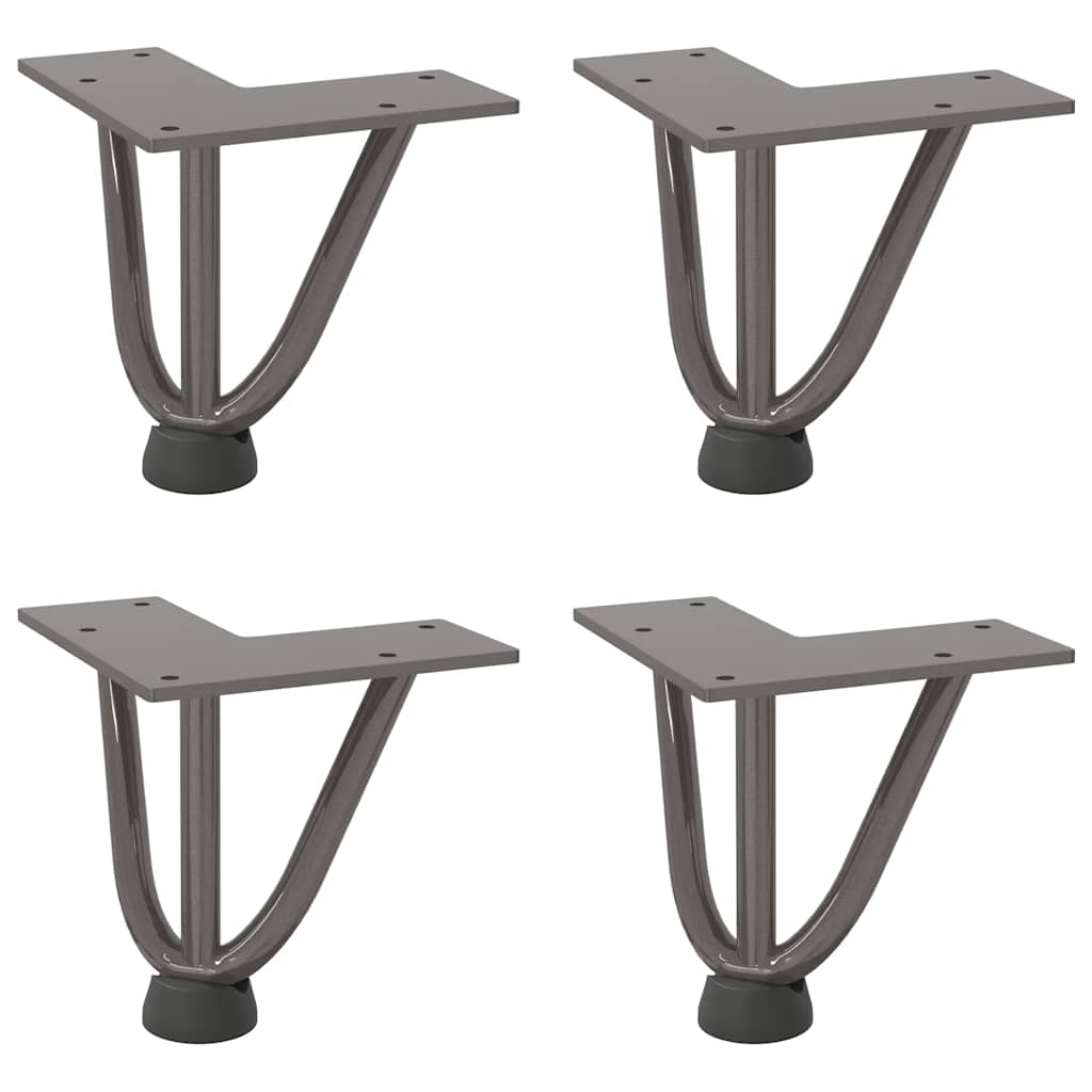 vidaXL Haarnadelbeine für Couchtisch 4 Stk. Naturstahl 10 cm Massivstahl