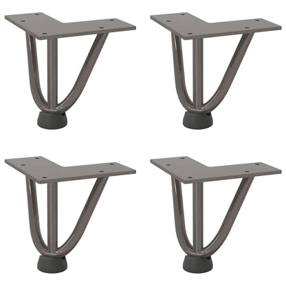 vidaXL Haarnadelbeine für Couchtisch 4 Stk. Naturstahl 10 cm Massivstahl