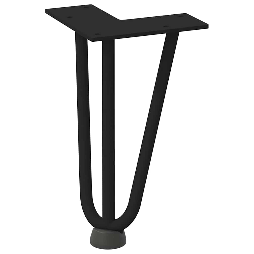 vidaXL Haarnadelbeine für Couchtisch 4 Stk. Schwarz 20 cm Massivstahl