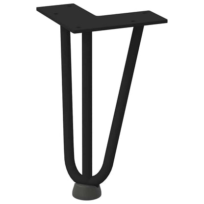 vidaXL Haarnadelbeine für Couchtisch 4 Stk. Schwarz 20 cm Massivstahl