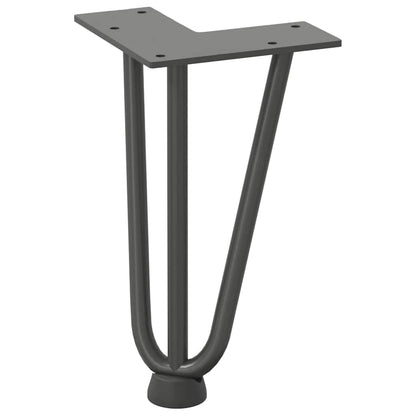 vidaXL Haarnadelbeine für Couchtisch 4 Stk. Anthrazit 20 cm Massivstahl