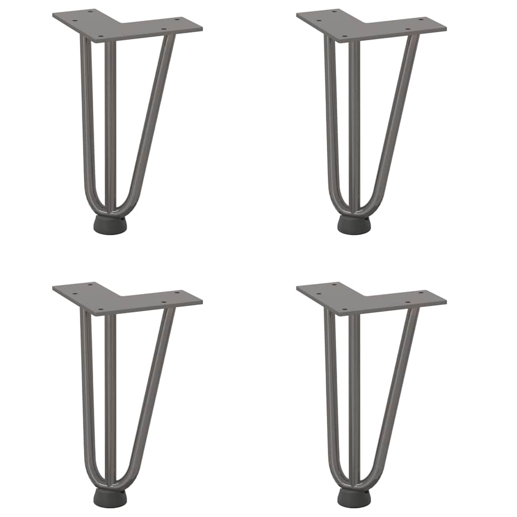 vidaXL Haarnadelbeine für Couchtisch 4 Stk. Naturstahl 20 cm Massivstahl
