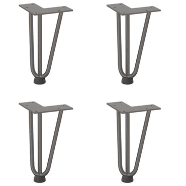 vidaXL Haarnadelbeine für Couchtisch 4 Stk. Naturstahl 20 cm Massivstahl