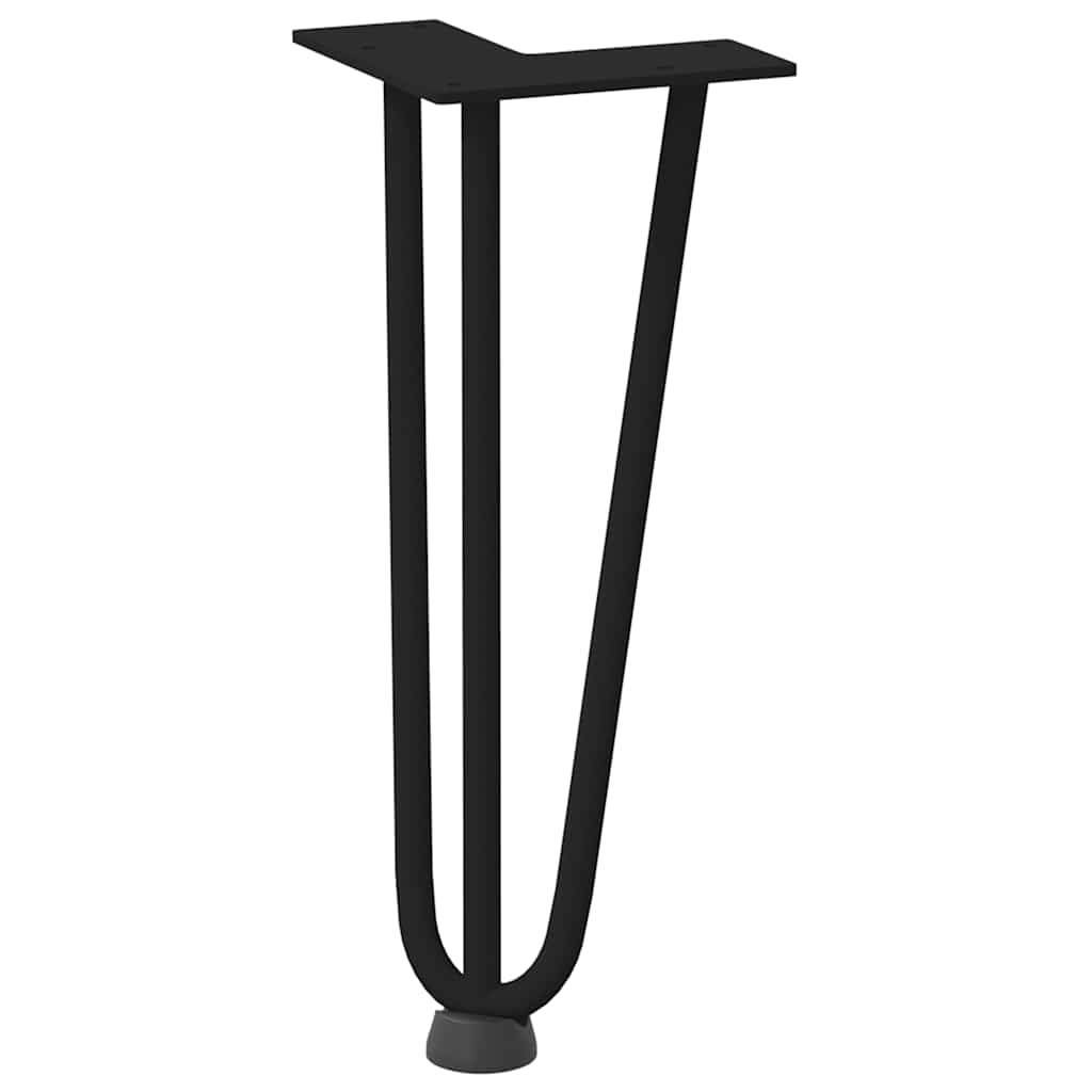 vidaXL Haarnadelbeine für Couchtisch 4 Stk. Schwarz 30 cm Massivstahl