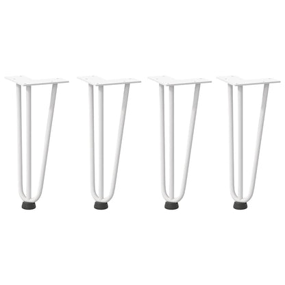vidaXL Haarnadelbeine für Couchtisch 4 Stk. Weiß 30 cm Massivstahl