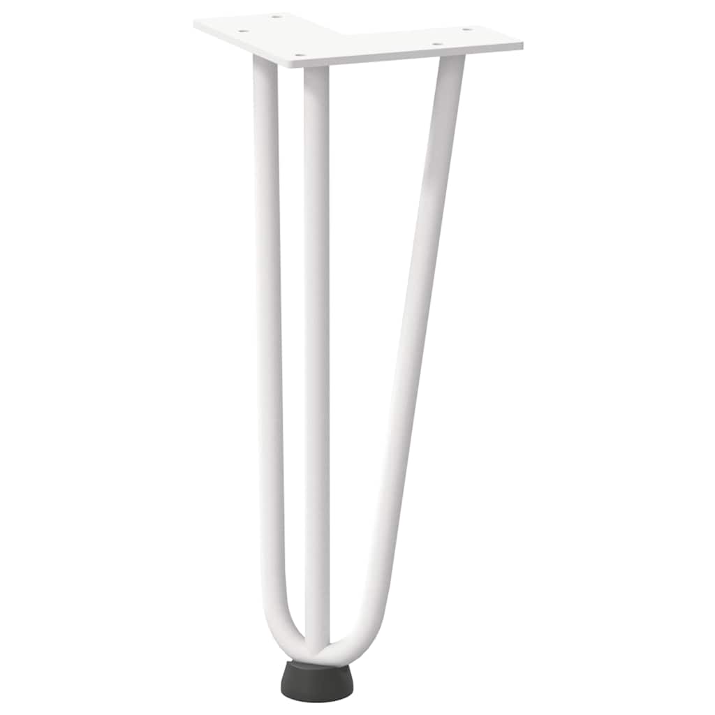 vidaXL Haarnadelbeine für Couchtisch 4 Stk. Weiß 30 cm Massivstahl