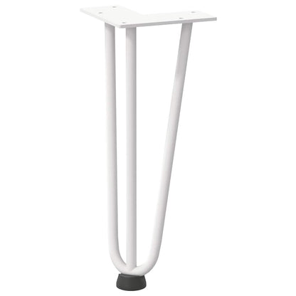 vidaXL Haarnadelbeine für Couchtisch 4 Stk. Weiß 30 cm Massivstahl