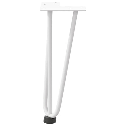 vidaXL Haarnadelbeine für Couchtisch 4 Stk. Weiß 30 cm Massivstahl