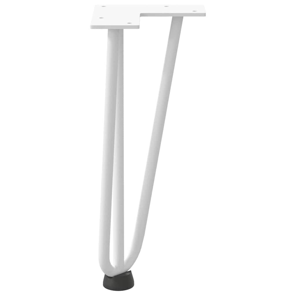 vidaXL Haarnadelbeine für Couchtisch 4 Stk. Weiß 30 cm Massivstahl