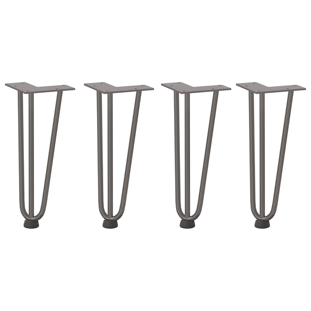 vidaXL Haarnadelbeine für Couchtisch 4 Stk. Naturstahl 30 cm Massivstahl