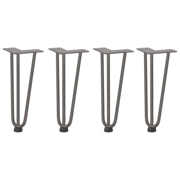 vidaXL Haarnadelbeine für Couchtisch 4 Stk. Naturstahl 30 cm Massivstahl