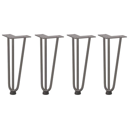 vidaXL Haarnadelbeine für Couchtisch 4 Stk. Naturstahl 30 cm Massivstahl