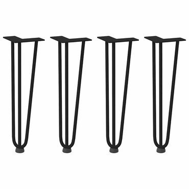 vidaXL Haarnadelbeine für Couchtisch 4 Stk. Schwarz 42 cm Massivstahl