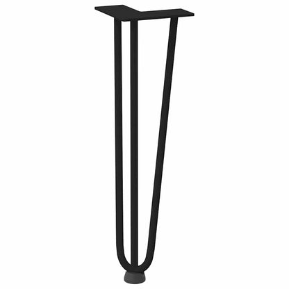 vidaXL Haarnadelbeine für Couchtisch 4 Stk. Schwarz 42 cm Massivstahl