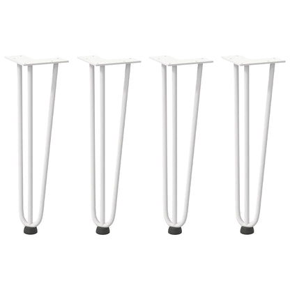 vidaXL Haarnadelbeine für Couchtisch 4 Stk. Weiß 42 cm Massivstahl