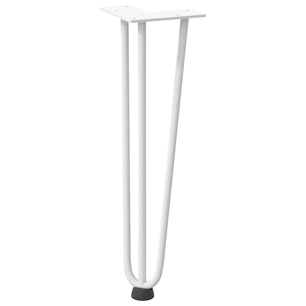 vidaXL Haarnadelbeine für Couchtisch 4 Stk. Weiß 42 cm Massivstahl