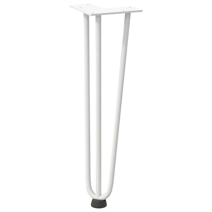vidaXL Haarnadelbeine für Couchtisch 4 Stk. Weiß 42 cm Massivstahl