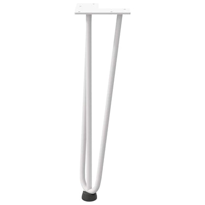 vidaXL Haarnadelbeine für Couchtisch 4 Stk. Weiß 42 cm Massivstahl