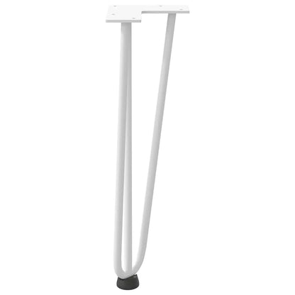 vidaXL Haarnadelbeine für Couchtisch 4 Stk. Weiß 42 cm Massivstahl