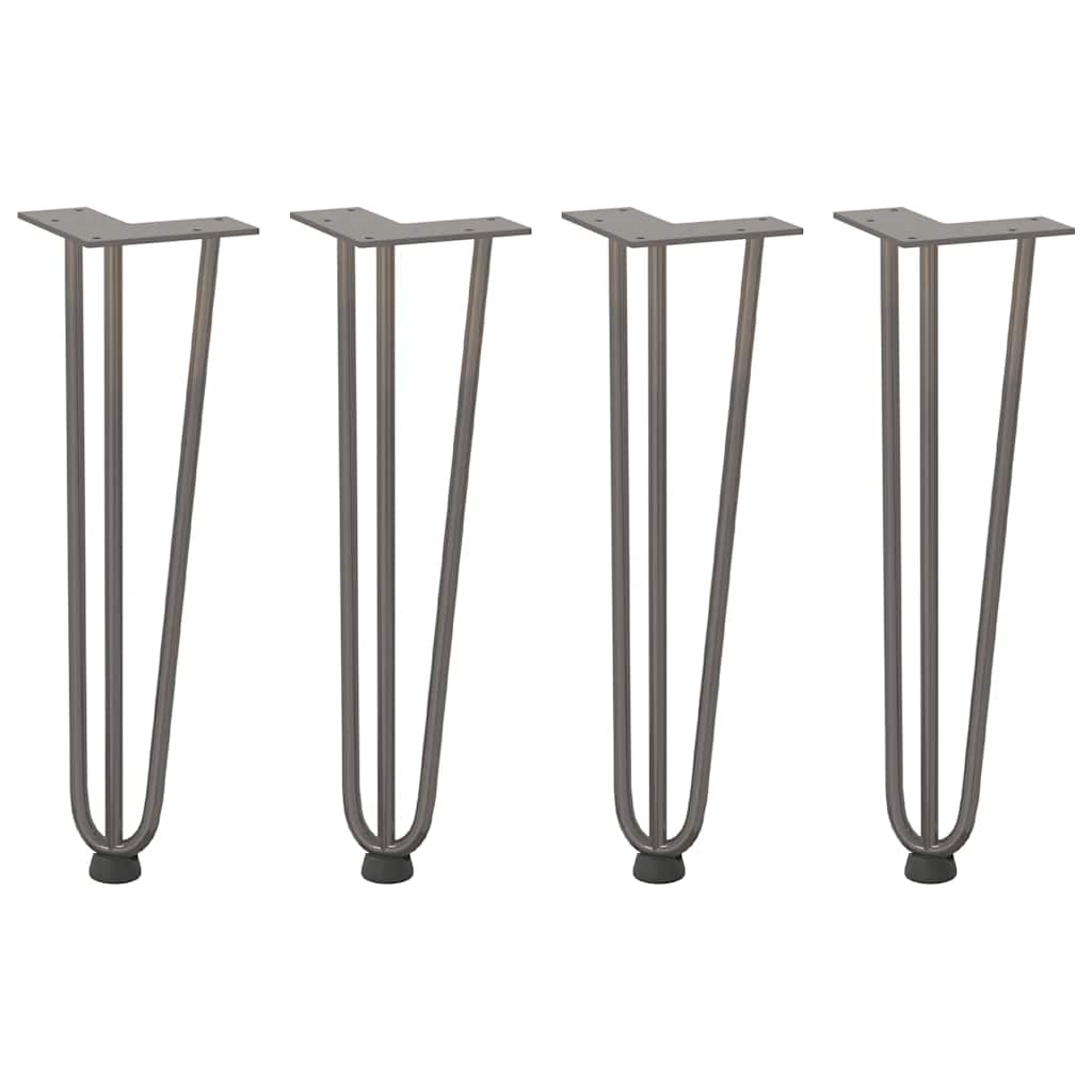 vidaXL Haarnadelbeine für Couchtisch 4 Stk. Naturstahl 42 cm Massivstahl
