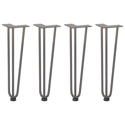 vidaXL Haarnadelbeine für Couchtisch 4 Stk. Naturstahl 42 cm Massivstahl