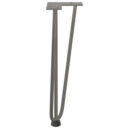 vidaXL Haarnadelbeine für Couchtisch 4 Stk. Naturstahl 42 cm Massivstahl