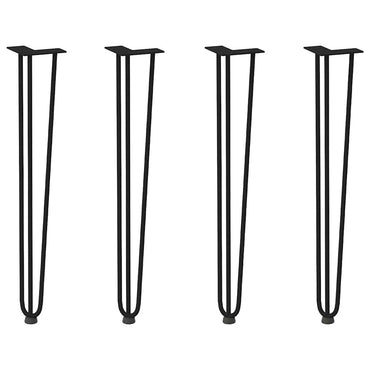 vidaXL Pieds épingle à cheveux pour tables consoles 4 pcs Noir 72 cm Acier massif