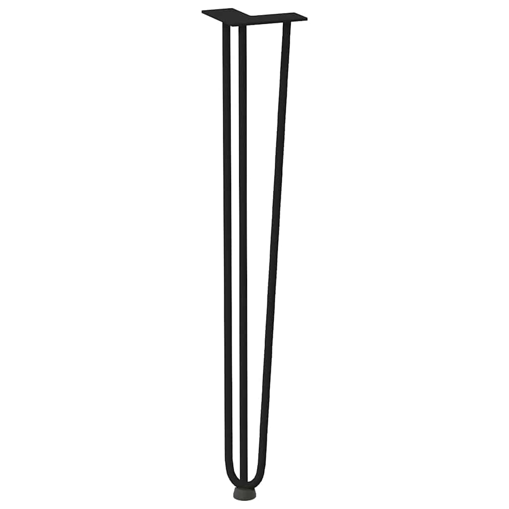 vidaXL Haarnadelbeine für Konsolentische 4 Stk. Schwarz 72 cm Massivstahl