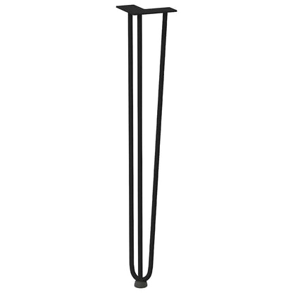 vidaXL Haarnadelbeine für Konsolentische 4 Stk. Schwarz 72 cm Massivstahl