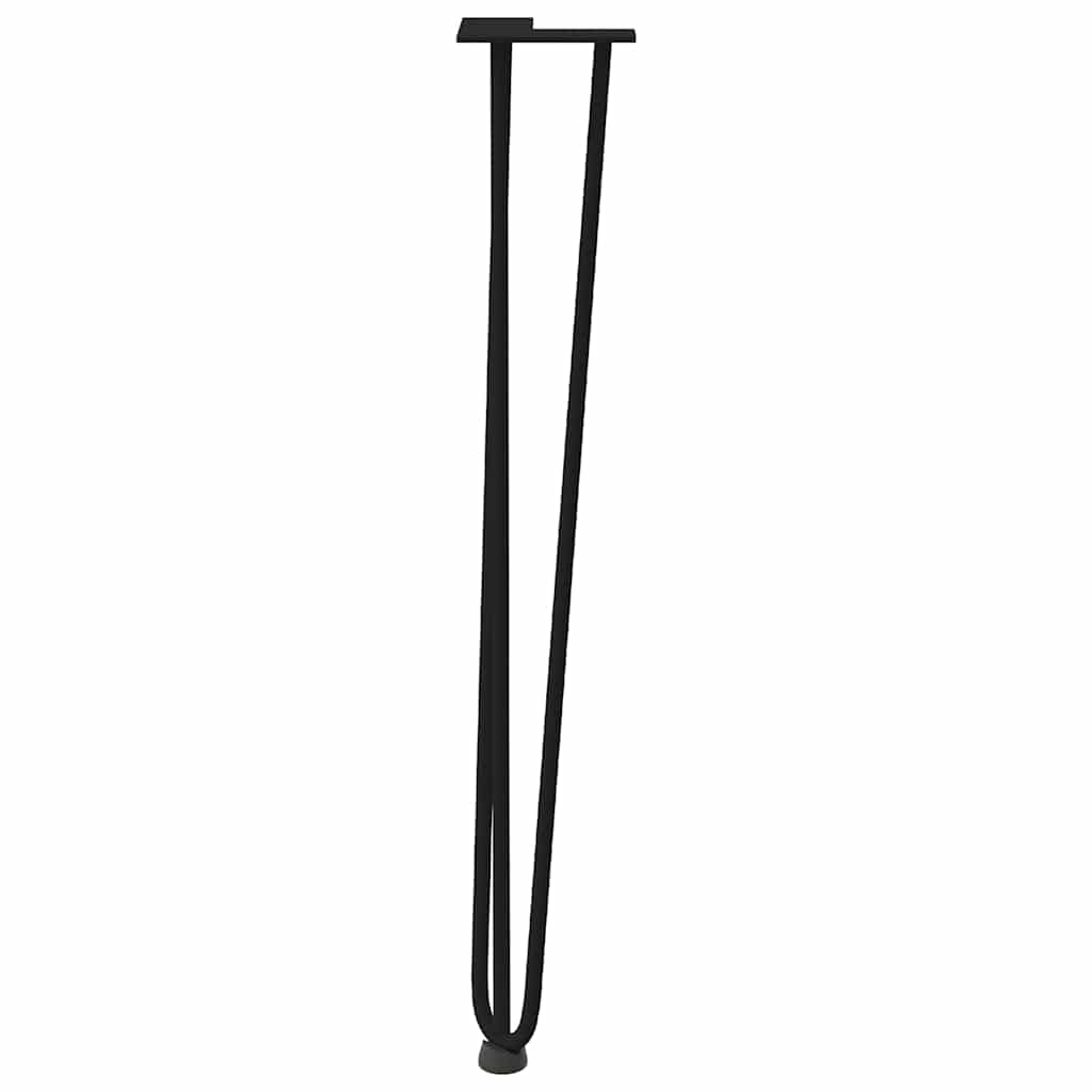 vidaXL Haarnadelbeine für Konsolentische 4 Stk. Schwarz 72 cm Massivstahl
