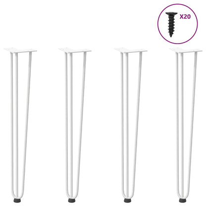 vidaXL Haarnadelbeine für Konsolentische 4 Stk. Weiß 72 cm Massivstahl