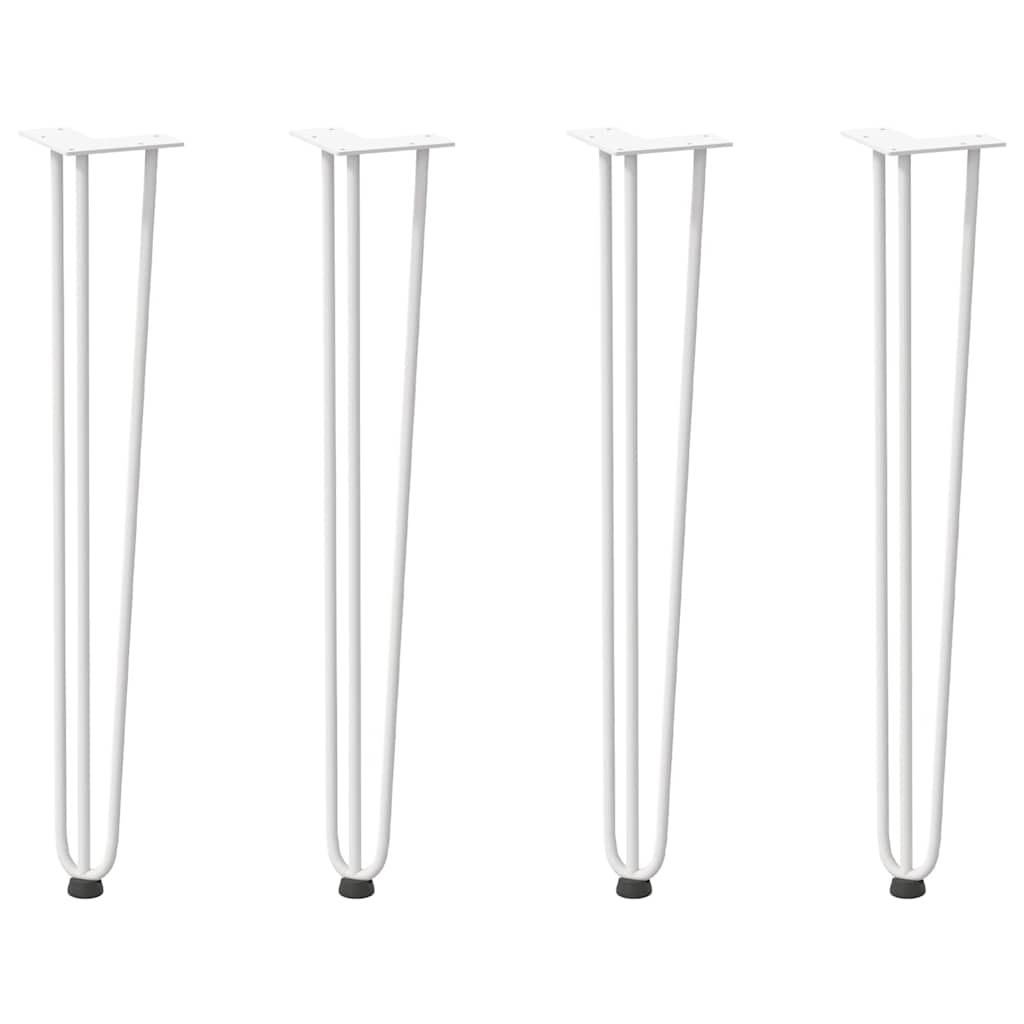 vidaXL Haarnadelbeine für Konsolentische 4 Stk. Weiß 72 cm Massivstahl