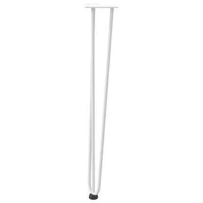 vidaXL Haarnadelbeine für Konsolentische 4 Stk. Weiß 72 cm Massivstahl