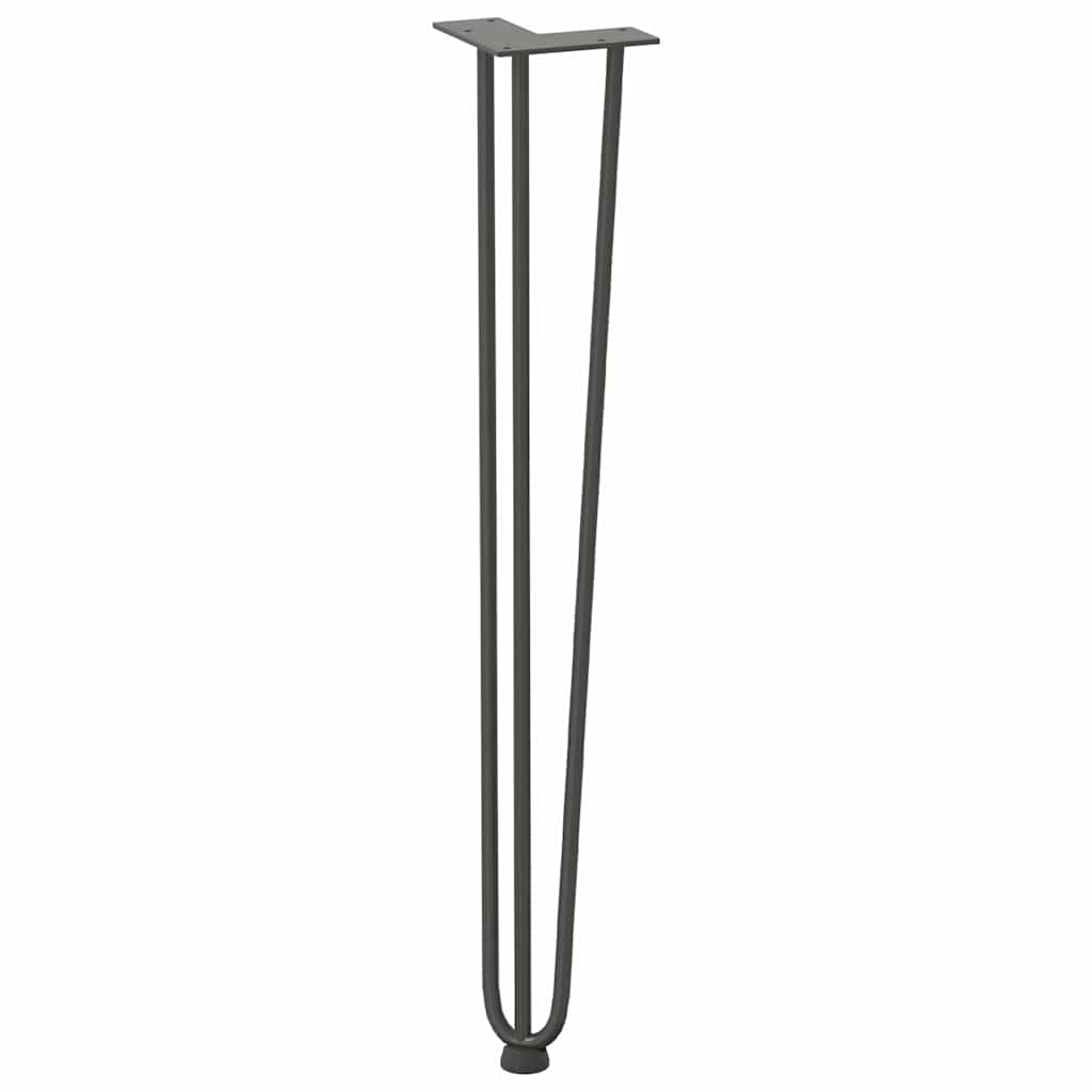 vidaXL Haarnadelbeine für Konsolentische 4 Stk. Anthrazit 72 cm Massivstahl