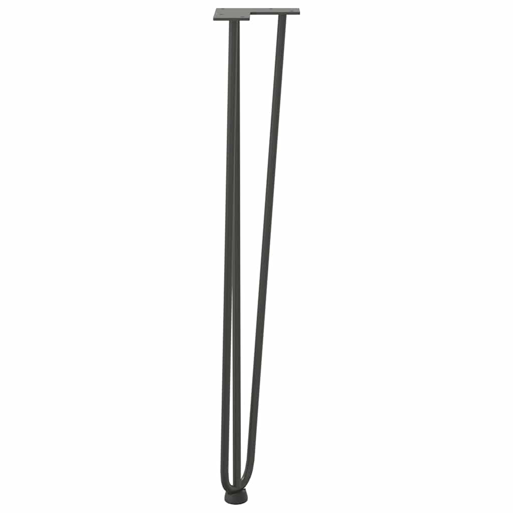 vidaXL Haarnadelbeine für Konsolentische 4 Stk. Anthrazit 72 cm Massivstahl