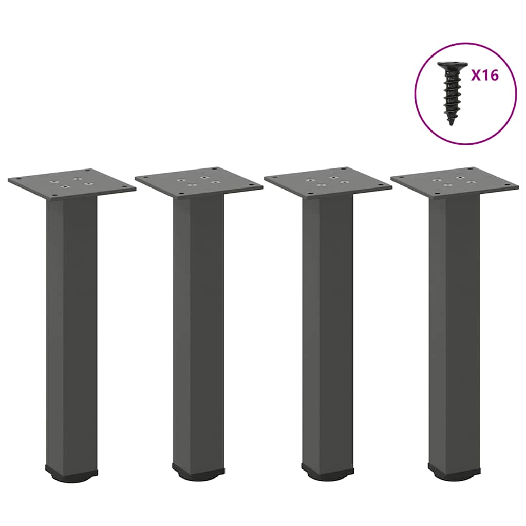 vidaXL Pieds de table basse 4 pcs Anthracite 30-32 cm Acier