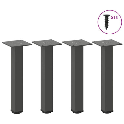 vidaXL Pieds de table basse 4 pcs Anthracite 30-32 cm Acier
