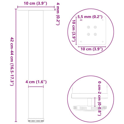 vidaXL Couchtischbeine 4 Stk. Weiß 42-44 cm Stahl