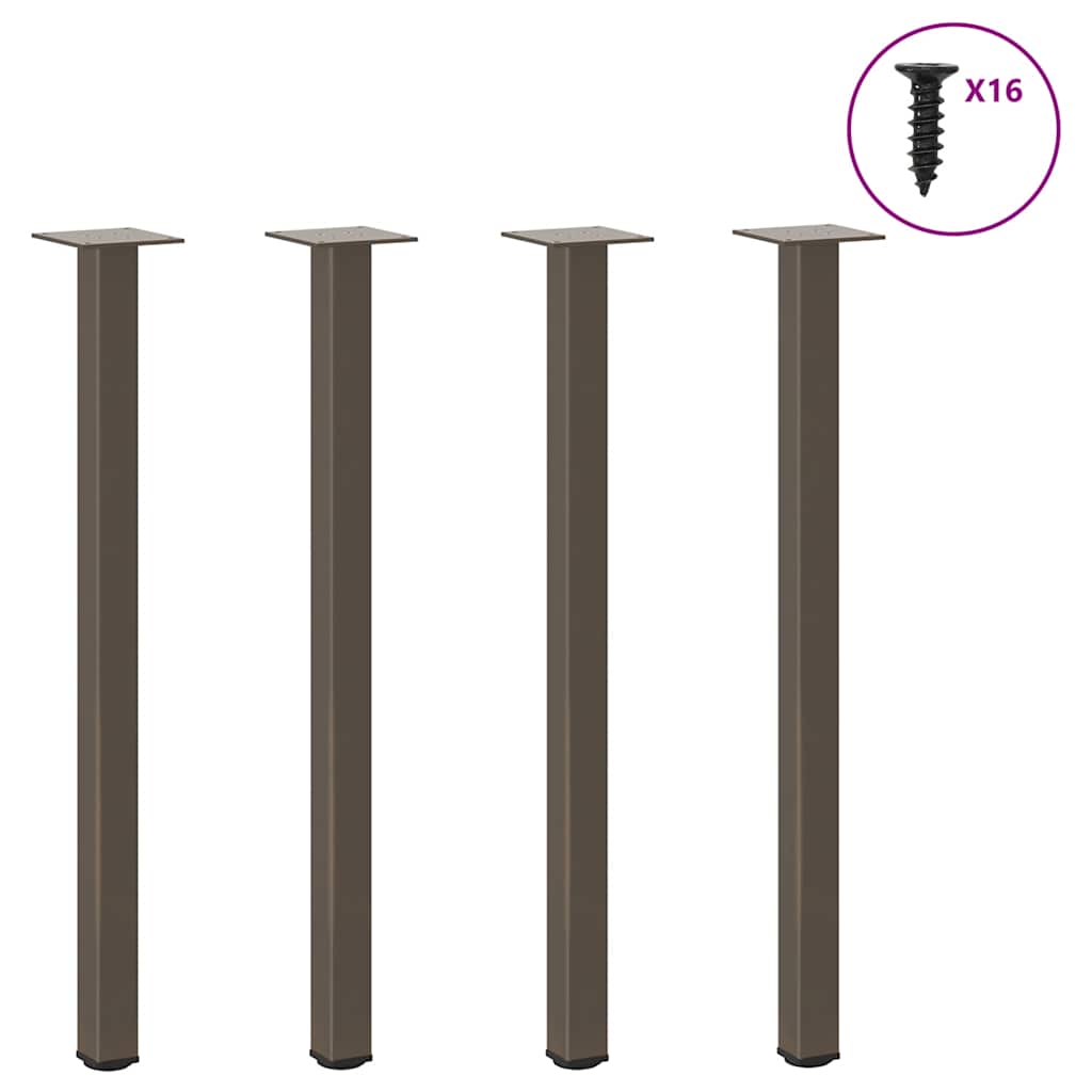 vidaXL Pieds de table console 4 pcs. Acier brut 72-74 cm Acier