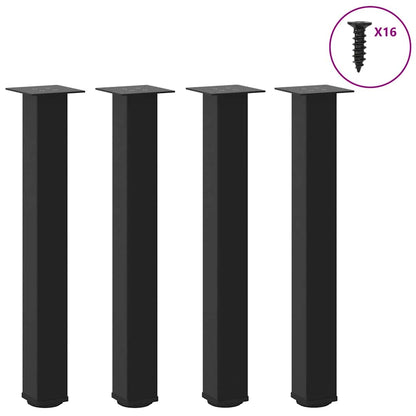 vidaXL Konsolentischbeine 4 Stk. Schwarz 72-74 cm Stahl