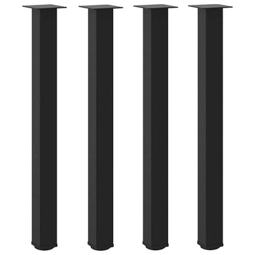 vidaXL Bartischbeine 4 Stk. Schwarz 90-92 cm Stahl