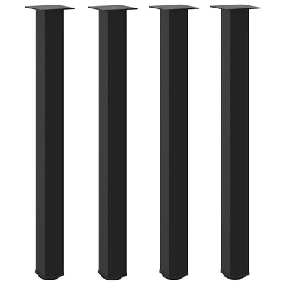vidaXL Bartischbeine 4 Stk. Schwarz 100-102 cm Stahl