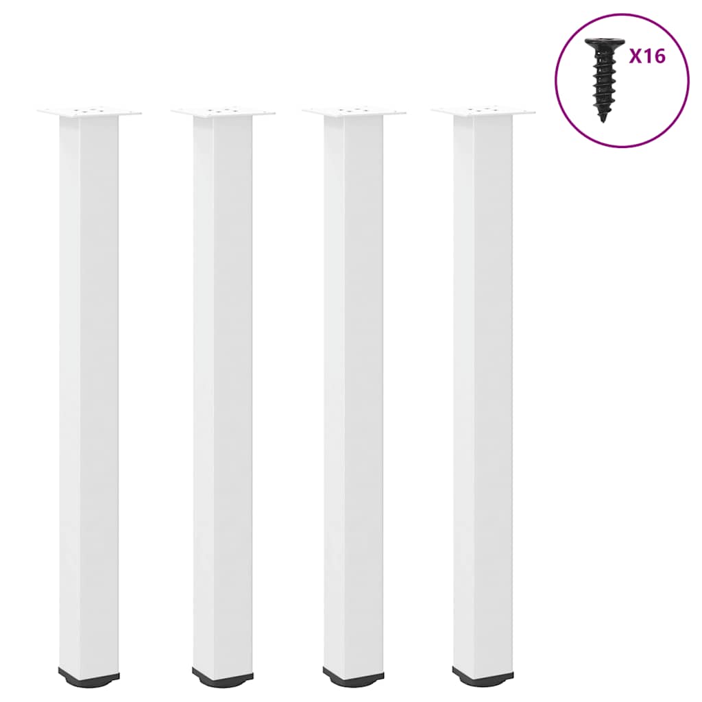 vidaXL Bartischbeine 4 Stk. Weiß 100-102 cm Stahl