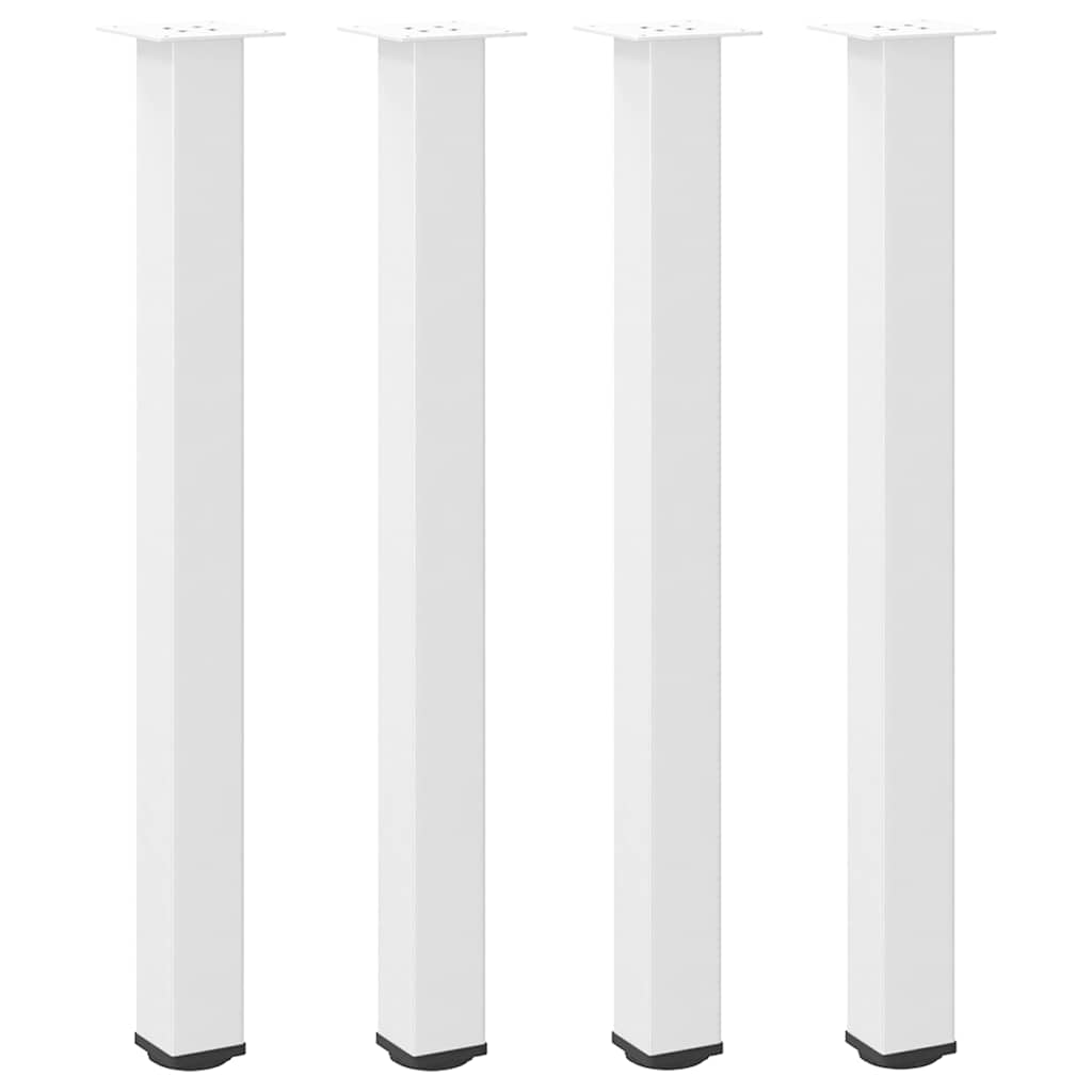 vidaXL Bartischbeine 4 Stk. Weiß 100-102 cm Stahl