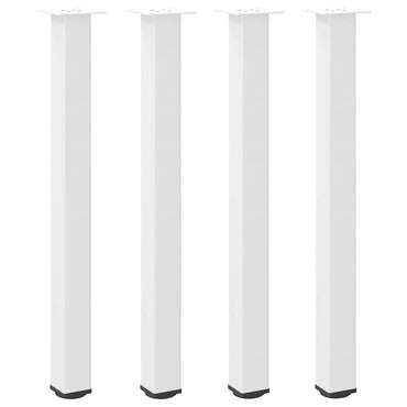 vidaXL Bartischbeine 4 Stk. Weiß 100-102 cm Stahl