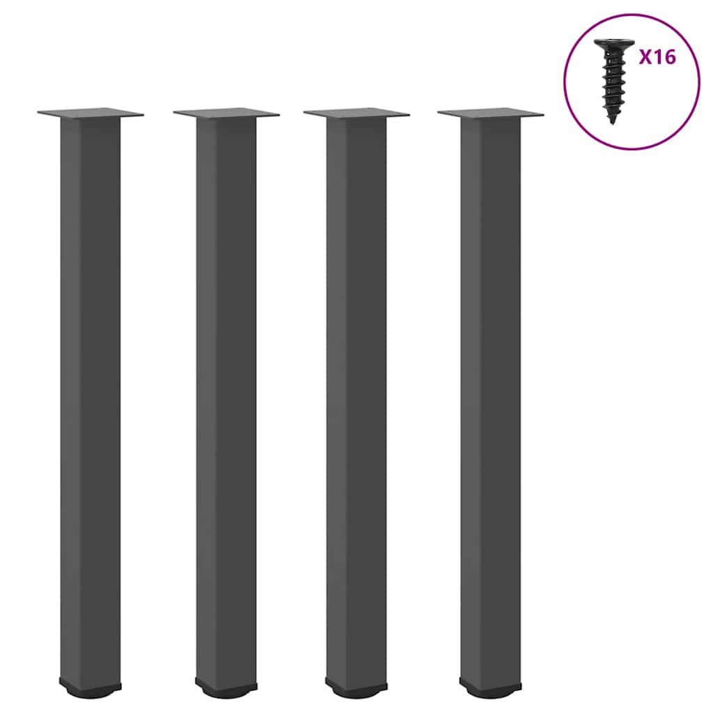 vidaXL Pieds de table de bar 4 pcs Anthracite 100-102 cm Acier