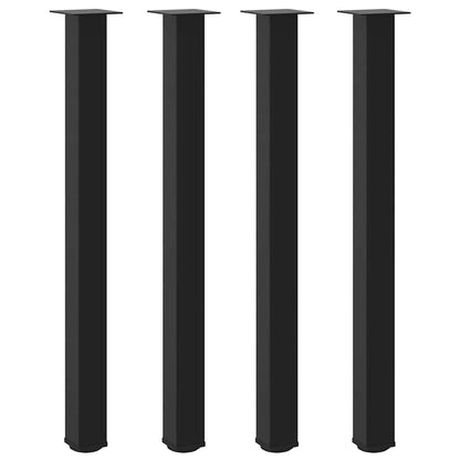 vidaXL Bartischbeine 4 Stk. Schwarz 110-112 cm Stahl