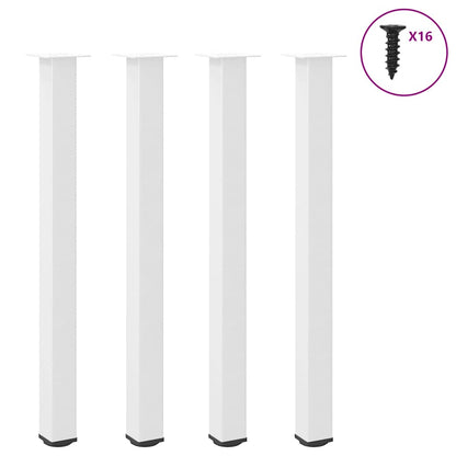 vidaXL Bartischbeine 4 Stk. Weiß 110-112 cm Stahl