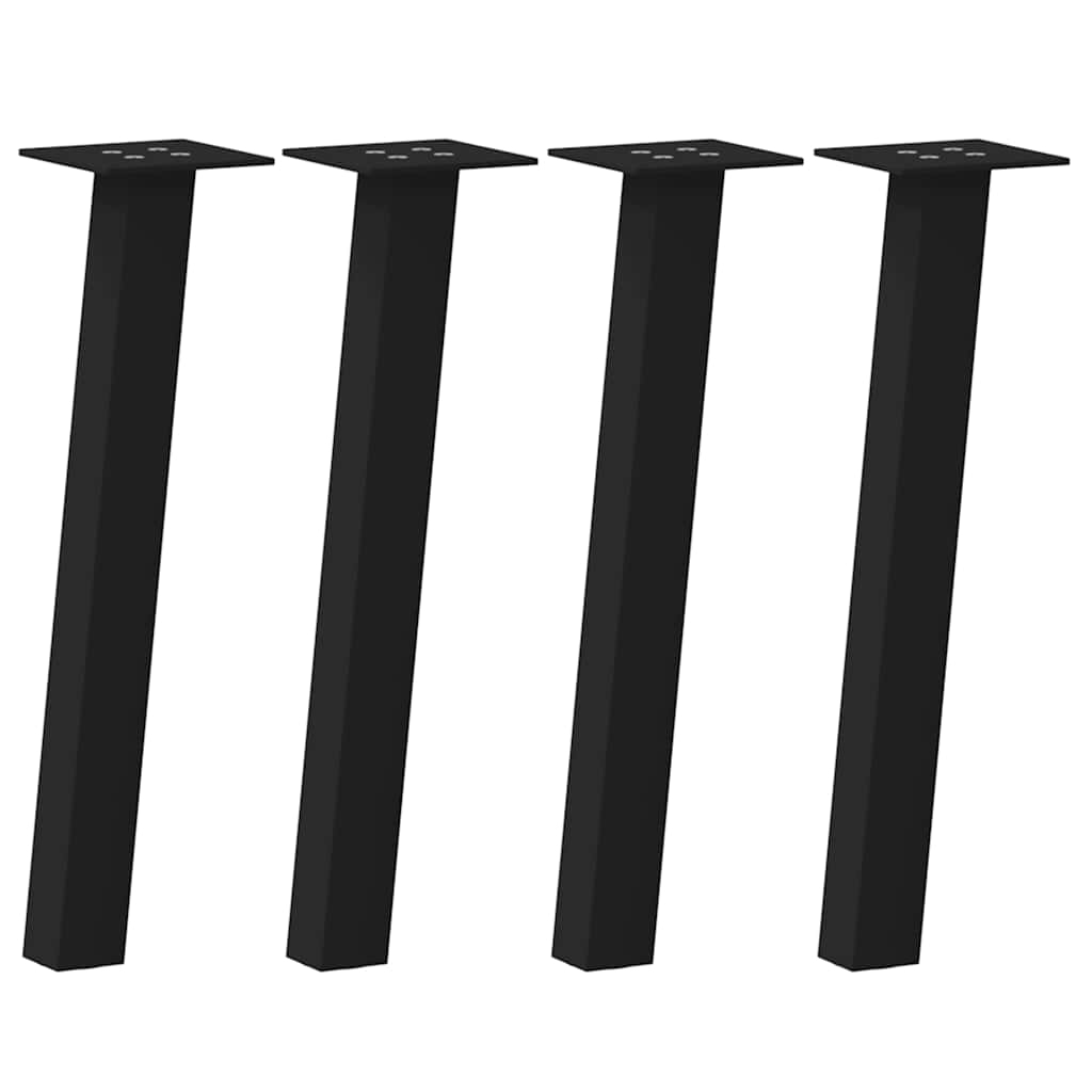 vidaXL Couchtischbeine 4 Stk. Schwarz 42 cm Stahl