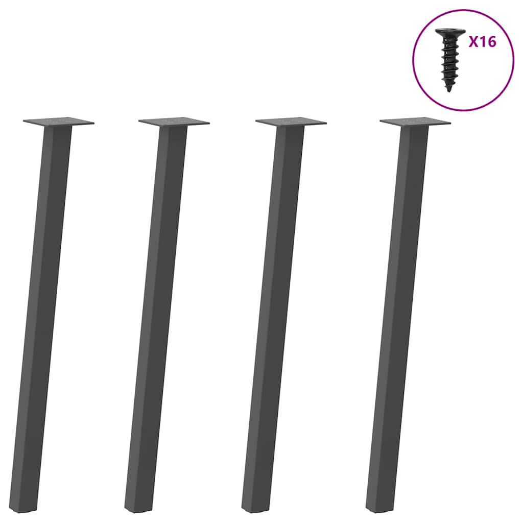 vidaXL Konsolentischbeine 4 Stk. Anthrazit 72 cm Stahl